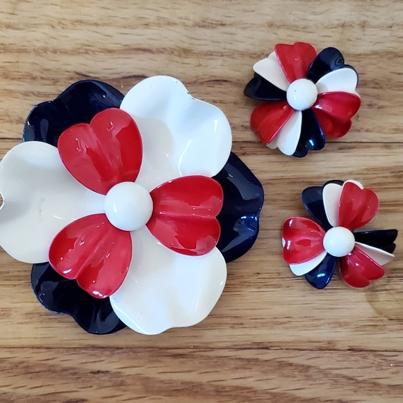 summer vintage enamel flower pin brooch lot daisy - Picture 3 of 8